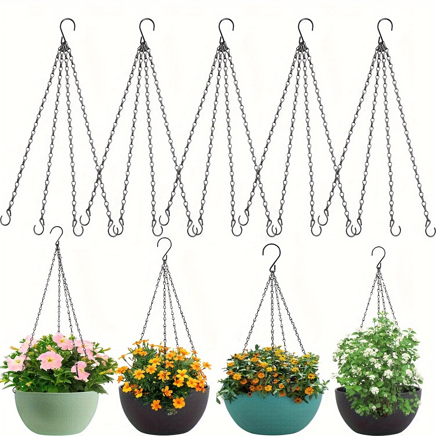 5 pack 23 5 inch hanging baskets chain 4 leads hanging - Temu Pakistan