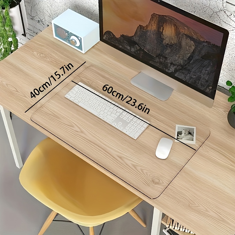 

1 Transparent Desk Mat, Heat-resistant Waterproof Pvc, Rounded , Writing Pad, Anti-static Surface, Ideal For With Space For Laptop And Keyboard, Computer Desk Mat