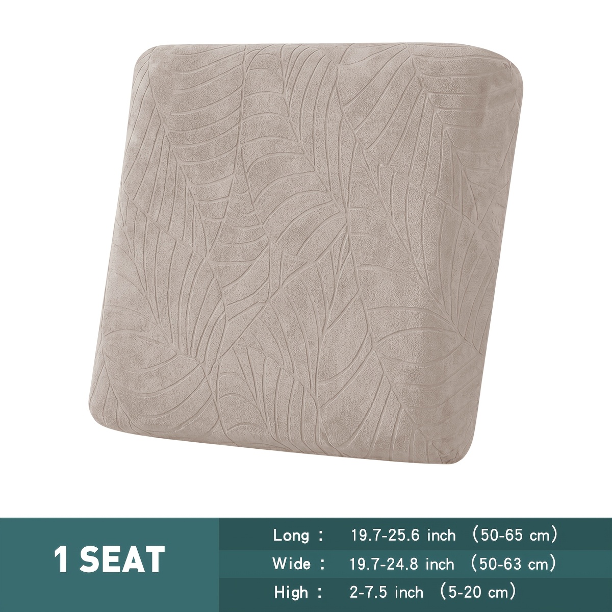 TEMU 1pc Elastic Leaf Jacquard Sofa Cushion Cover Backrest Cover