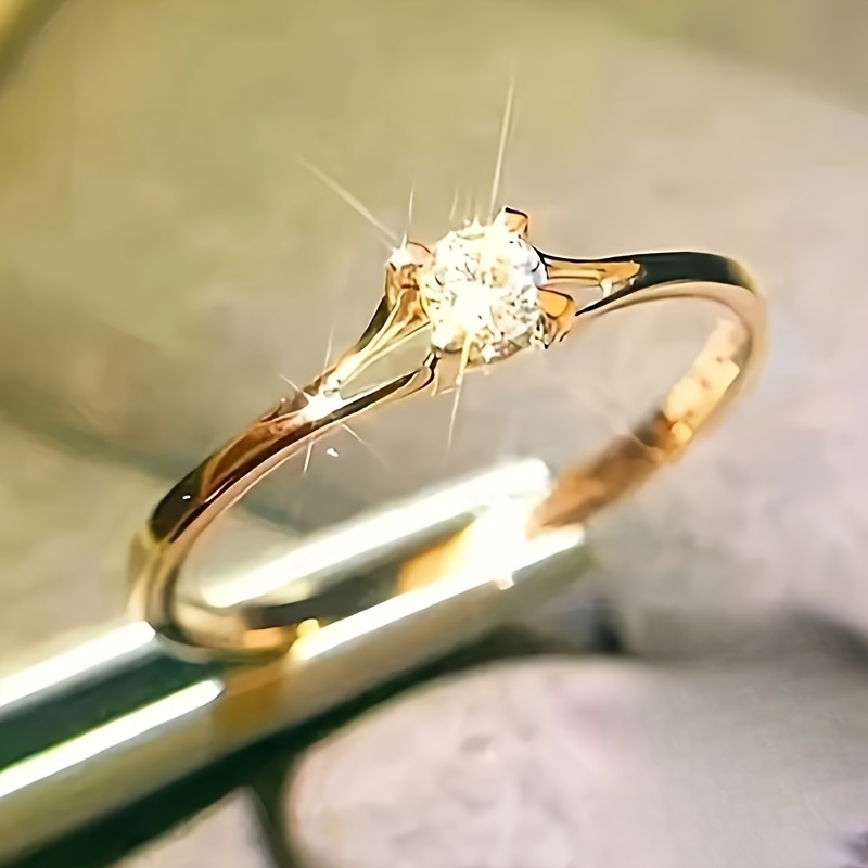 Women's CZ Engagement Ring Classic 4 Prong Setting