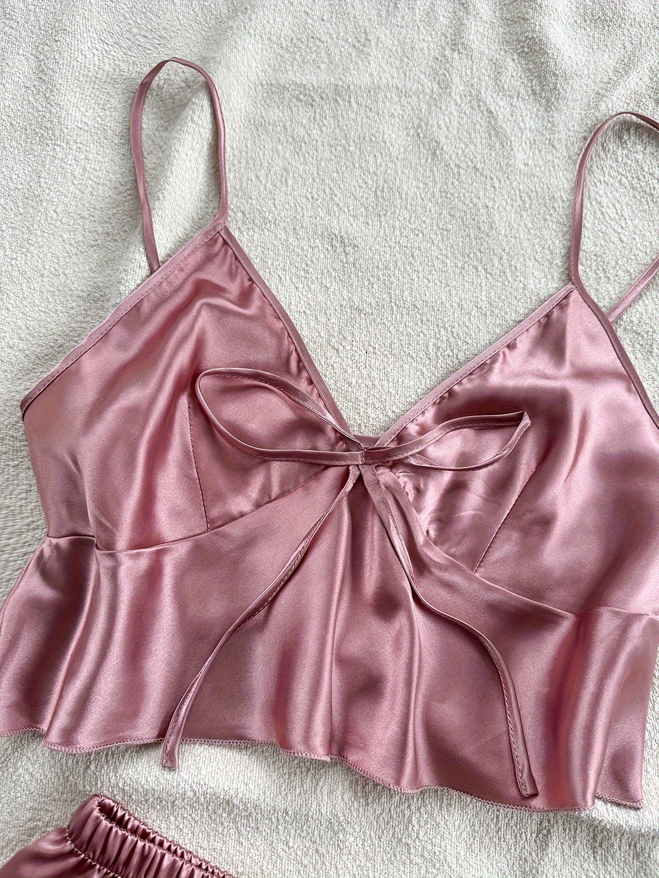 conjunto pijama liso sexy mujer top corto cuello Temu Spain