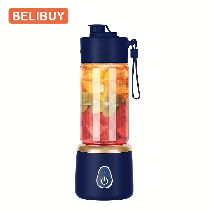 TEMU BELIBUY Mini Blender Draagbare Capaciteit Blender met Tien Roestvrijstalen Messen, USB Elektrische Blender, Makkelijk Schoon te Maken, Gebruikt