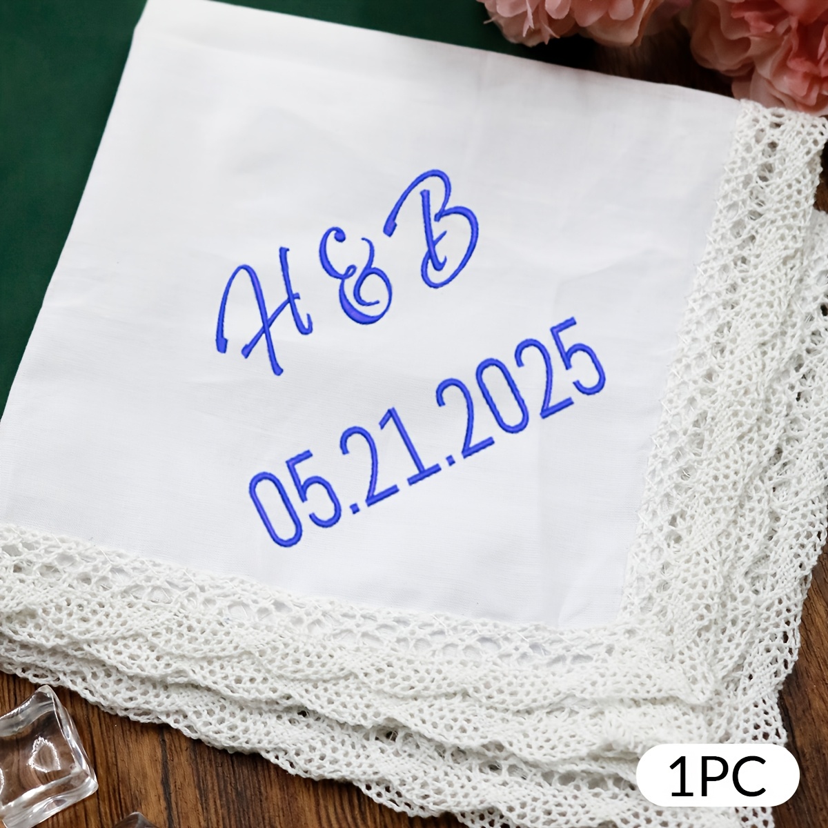 TEMU Custom Handkerchief With Embroidered Name, Personalized Handkerchiefs For Women, Customized White Handkerchief, Lace Handkerchief, Customizable