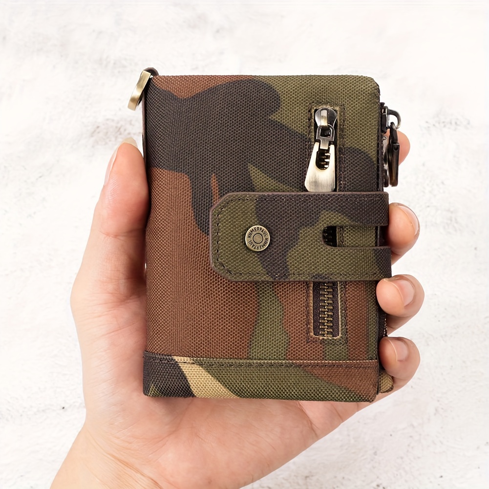 Image of [men's Wallet] Humerpaul Unisex Multi-card Wallet, Large Capacity Coin Purse, Rfid Anti-theft And Anti-loss Card Bag, With Metal Chain For Waist Hanging, Christmas Gift