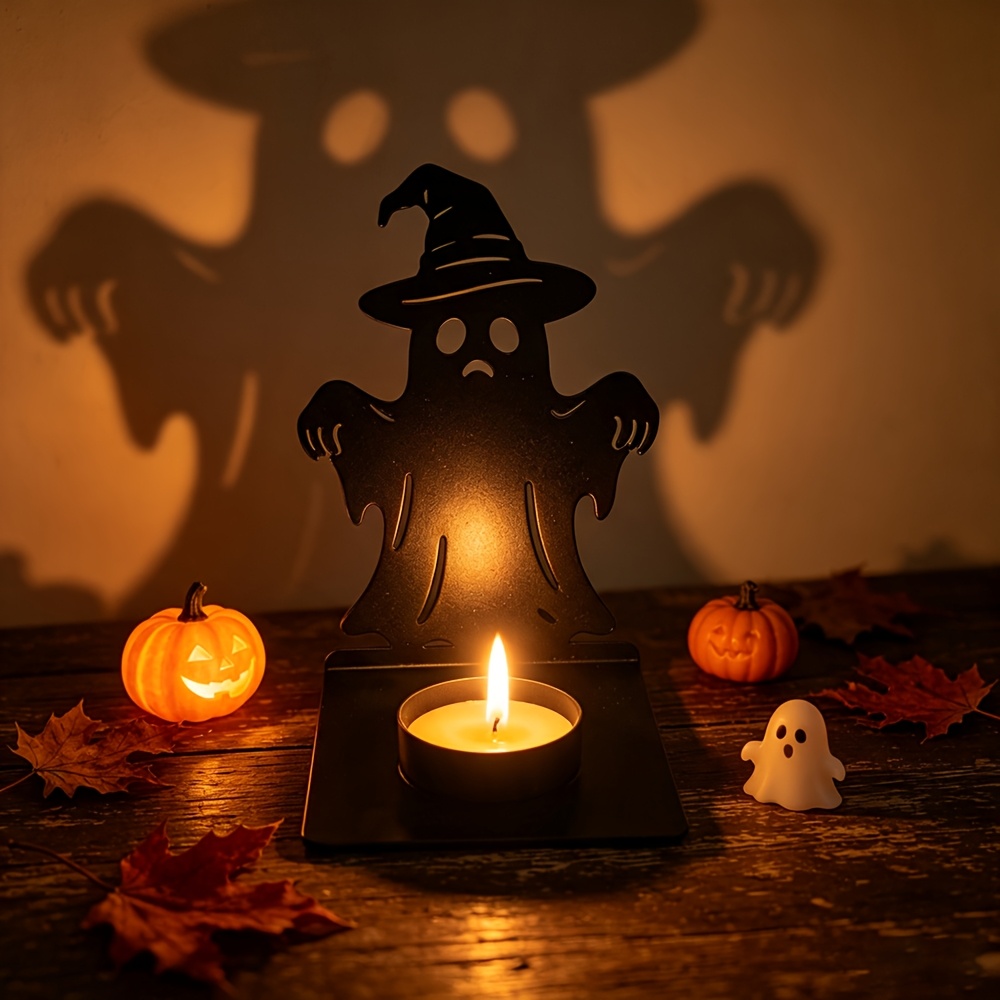 TEMU Halloween Decorazione Creativa Traforate in Ferro per Candele, , , Gufo, , Decorazione Festiva per Tavolo da Festa, Porta Bruciatori