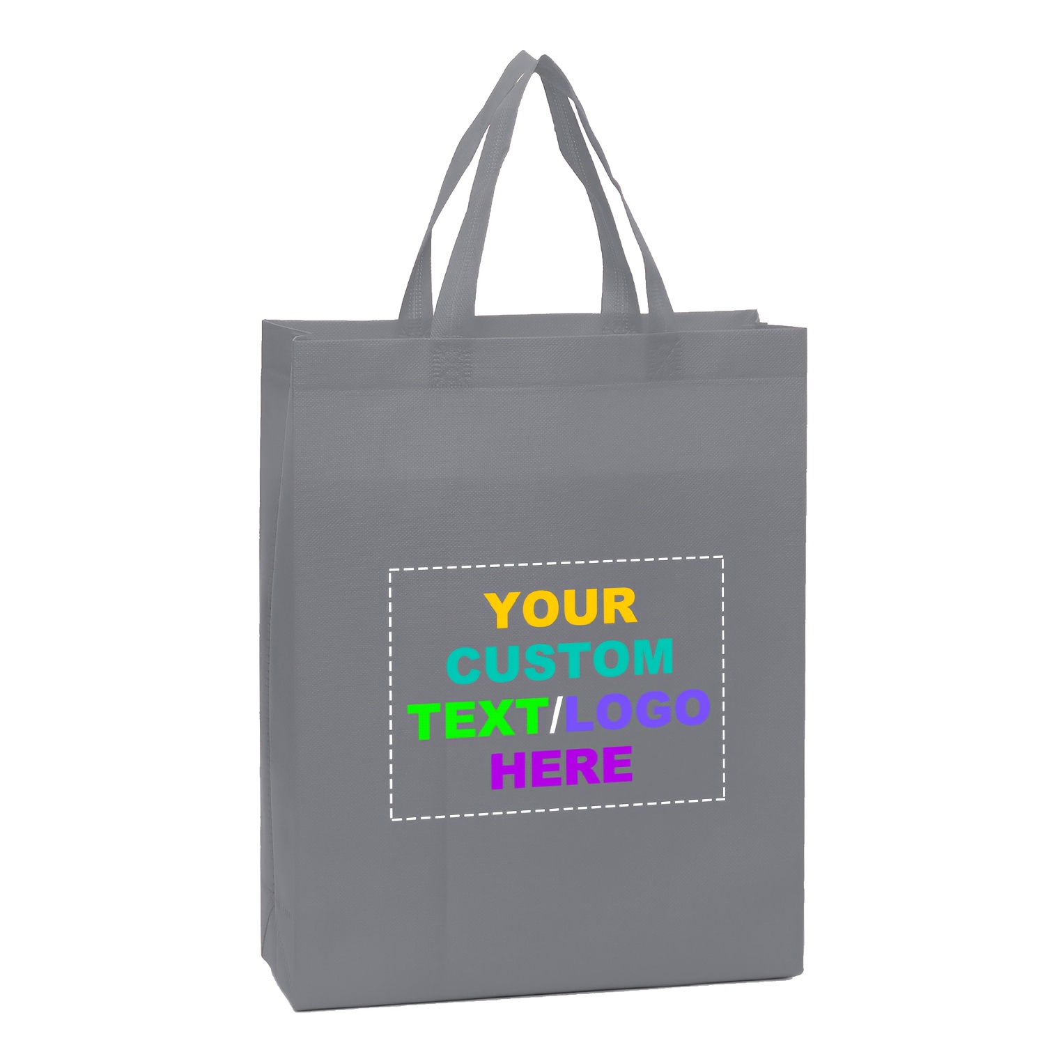 TEMU 50 Customizable Non-woven Tote Bags - In 3 Sizes, With Colorful Logo Or Text Printing, Ideal For Gifting, Shopping, And Corporate Events.
