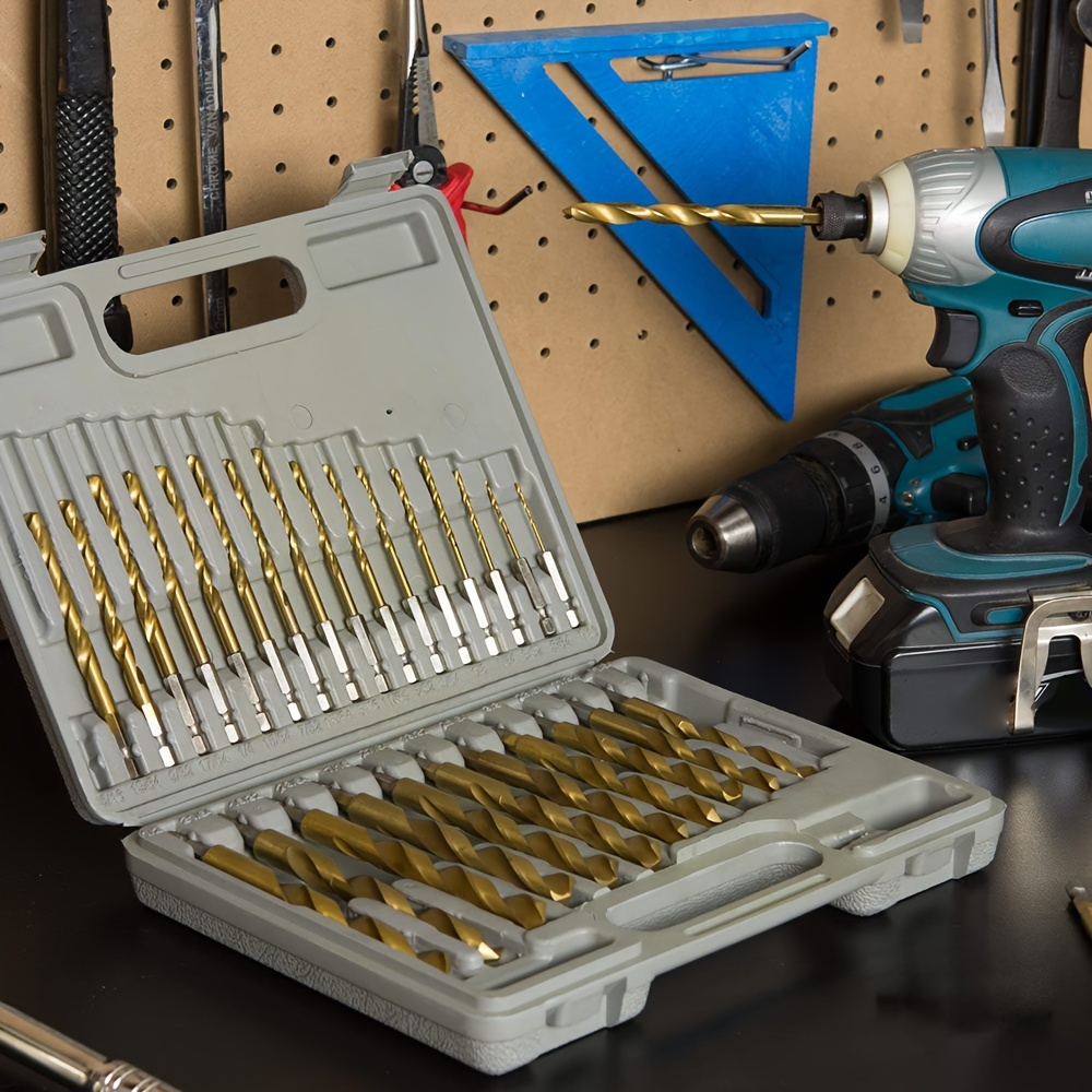 titanium impact drill bit set 30pcs hex shank hss 1 16 1 2 hex shank drill bit set quick change design for wood steel metal and plastic