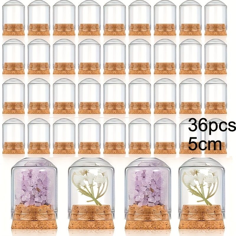36 Pack Glass Cloche Dome Bottles with Cork Stoppers