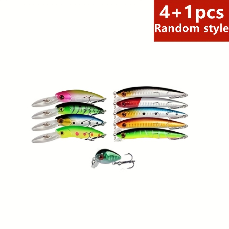 TEMU 5pcs Bionic Lure Set, Minnow Lures, Saltwater Fishing Lures, Hard Baits, Artificial Baits, Freshwater Fishing Lure Set