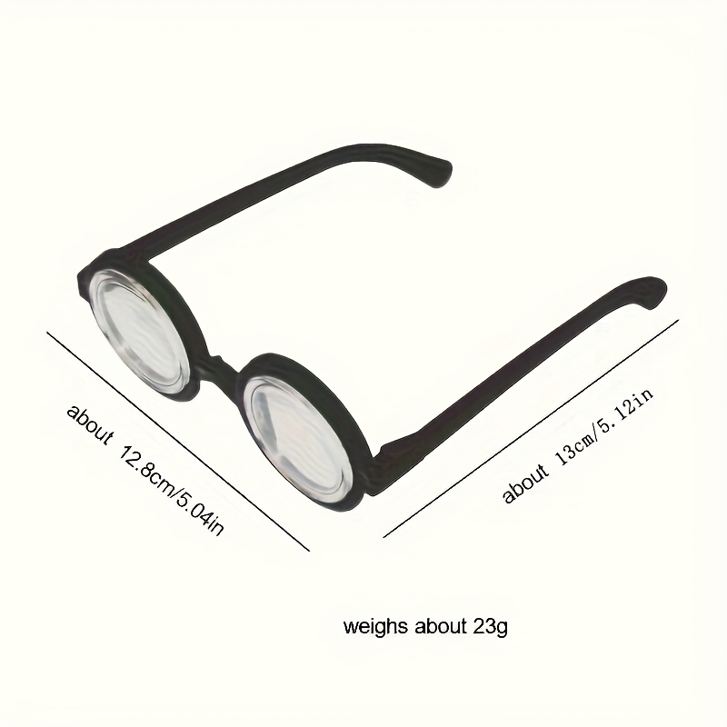 TEMU Plastic Book Glasses - Lightweight Casual Unisex Glasses With Decorative Lenses, Black Frame, And Transparent Circular Lenses, Suitable For
