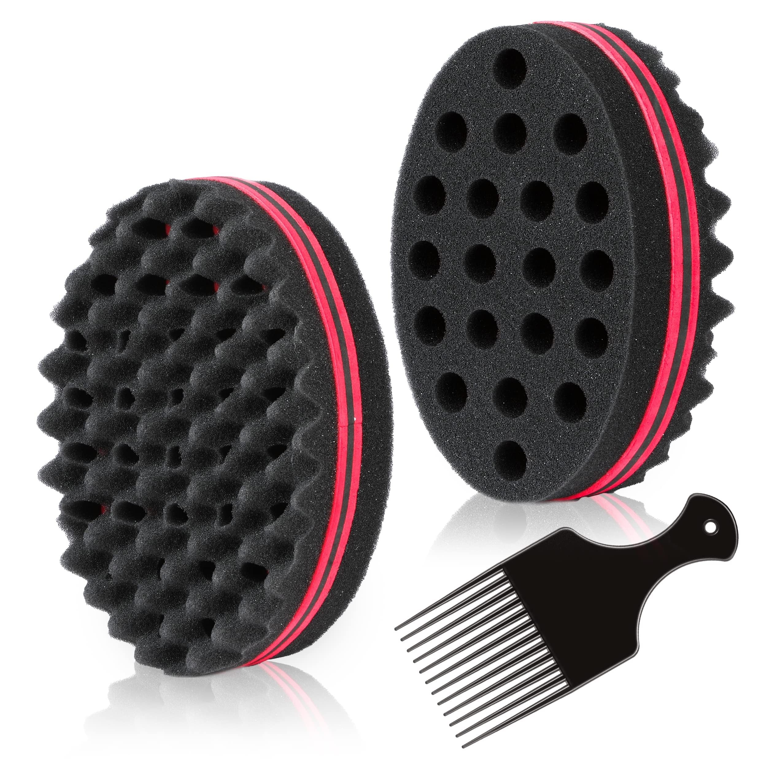 

Hair Sponge & Comb Set: Styling Tool For Afro , Coils, And Dreadlocks - Normal Hair Types