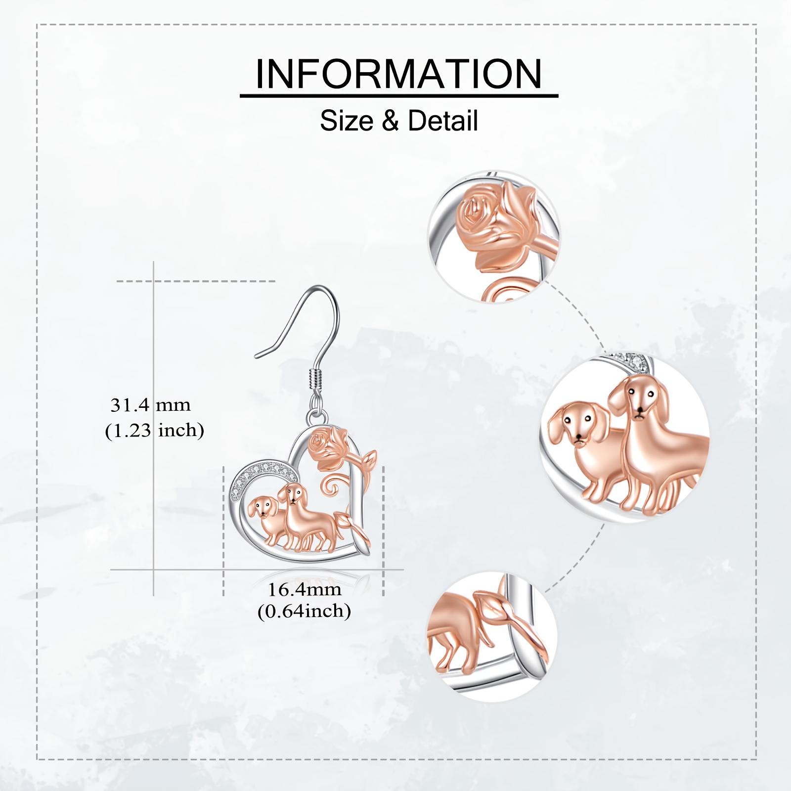 Women's 925 Sterling Silver Dachshund Dangle Earrings, Dog Lover Gift