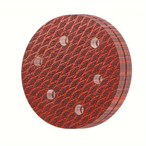 10/90pcs Geogieew 5Inch/12.5cm Grit40/60/80/100/120/150/180/240/320/400/600 6Hole Red Sanding Paper, For Disc Sander, Hook And Loop Round Sanding Discs Pads For Random Orbital Sander Pads And All Oscillating Tools For House, Furniture, For Drywall