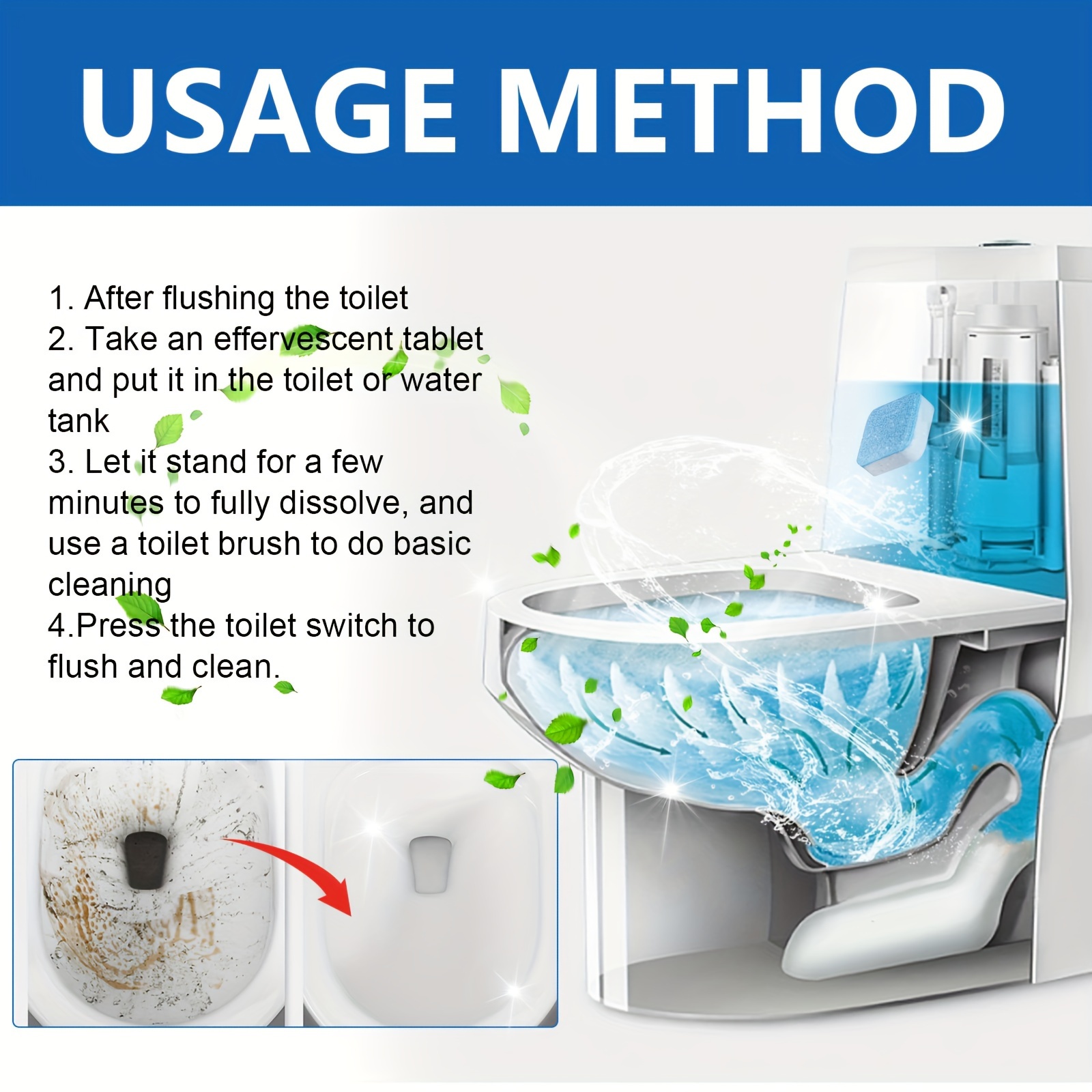 Jue Fish Automatic Toilet Bowl Cleaner Tablets - Temu United Kingdom