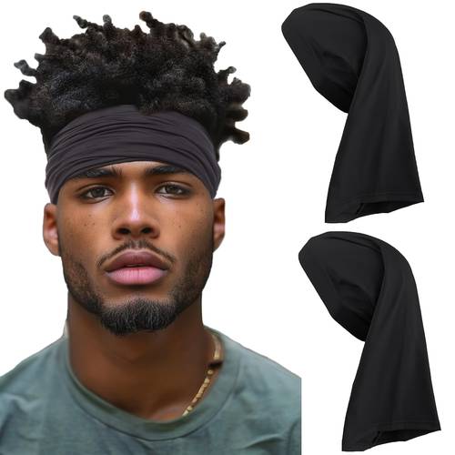 2pcs 4pack unisex braid hat tube headband elastic long hair braid additions style guardian cap