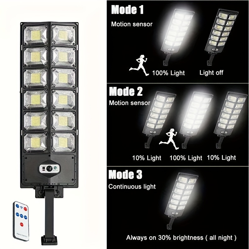 Solar Street Light With Remote Control For, Garage, Driveway, Dusk To Dawn, Brightness Sensing, Automatic Charging By Solar Energy During The Day, Automatic Lighting At Night