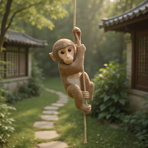 a climbing statue for garden decoration