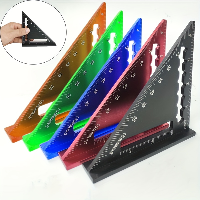 

Aluminum Alloy Woodworking Triangle Square, 4-inch Portable Right Angle Ruler, 90-degree Measurement Tool For Carpentry, Multifunctional Uncharged Precision Square With English Measurements