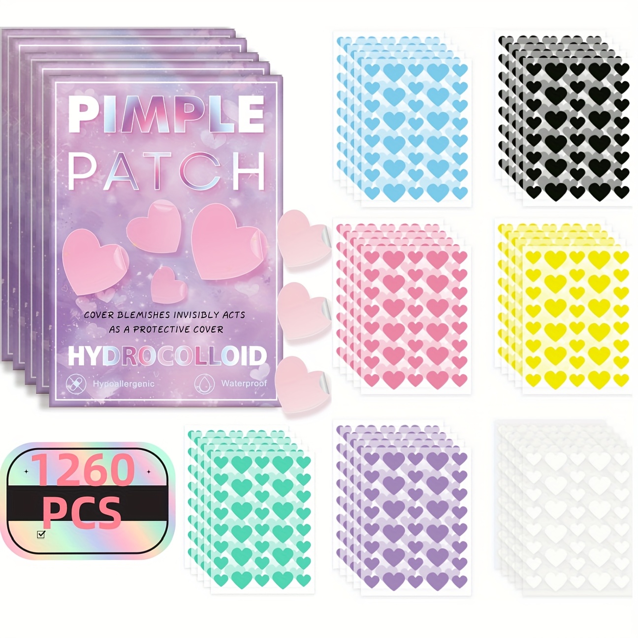 Image of 1260pcs Of Patches, Designed To Conceal Pimples And , Patches Are Perfect For Covering Spots And Blemishes On And .