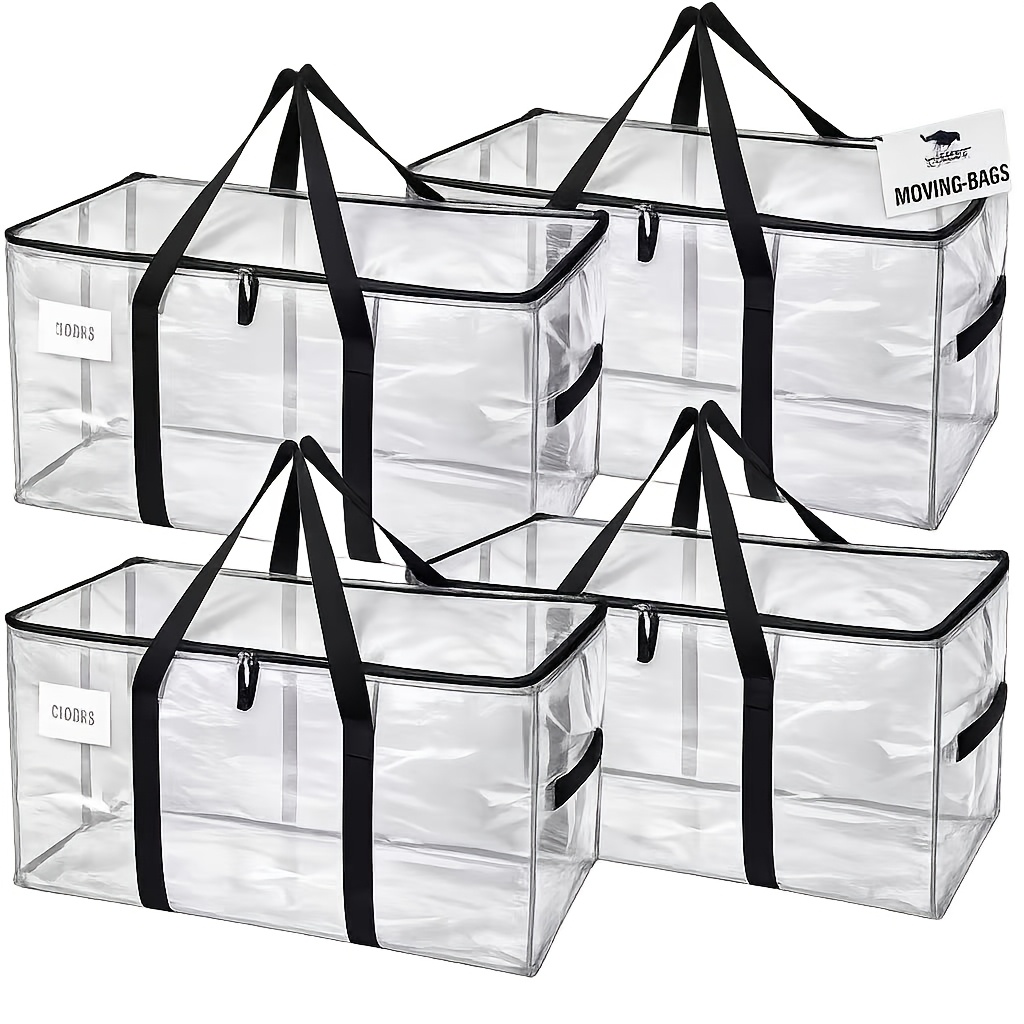item picture lidded storage bins heavy duty oversized mobile bag 50 pound capacity handbag durable waterproof and puncture resistant winter clothing storage bag suitable for movement strong handle zipper