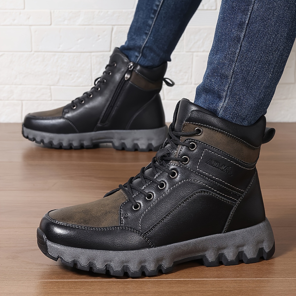 Mens hiking boots with zipper best sale