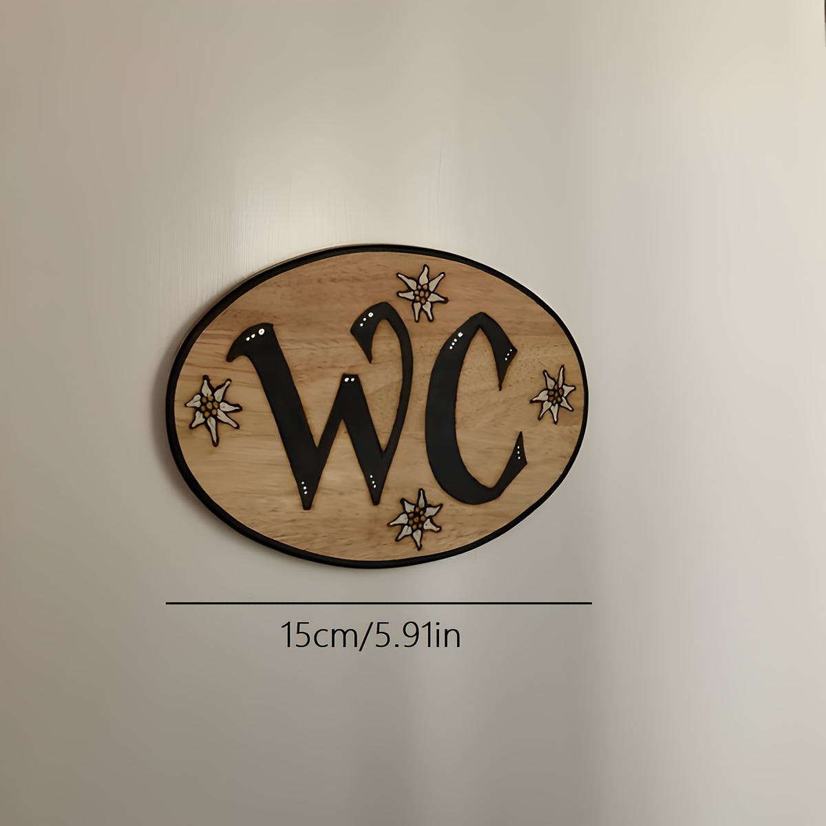 Modern Small Flower Wc Sign - Artificial Bathroom Door Plaque With Wc, Door-mounted Toilet Door Sign Suitable For Restroom, Powder Room, Or Public
