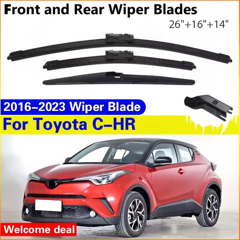 Front And Rear Wiper Blade 3pcs Set, Compatible With For C-hr Chr 2016-2023, Boneless Wiper Blade Set, 26"+16"+14"