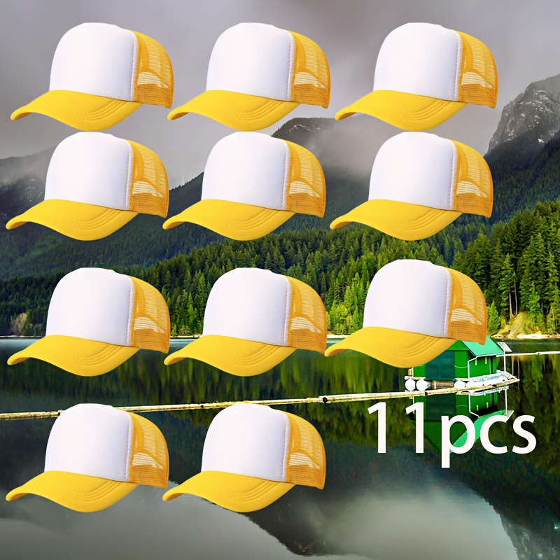 11pcs Custom DIY Pattern Photo Print Mesh Baseball Cap Set