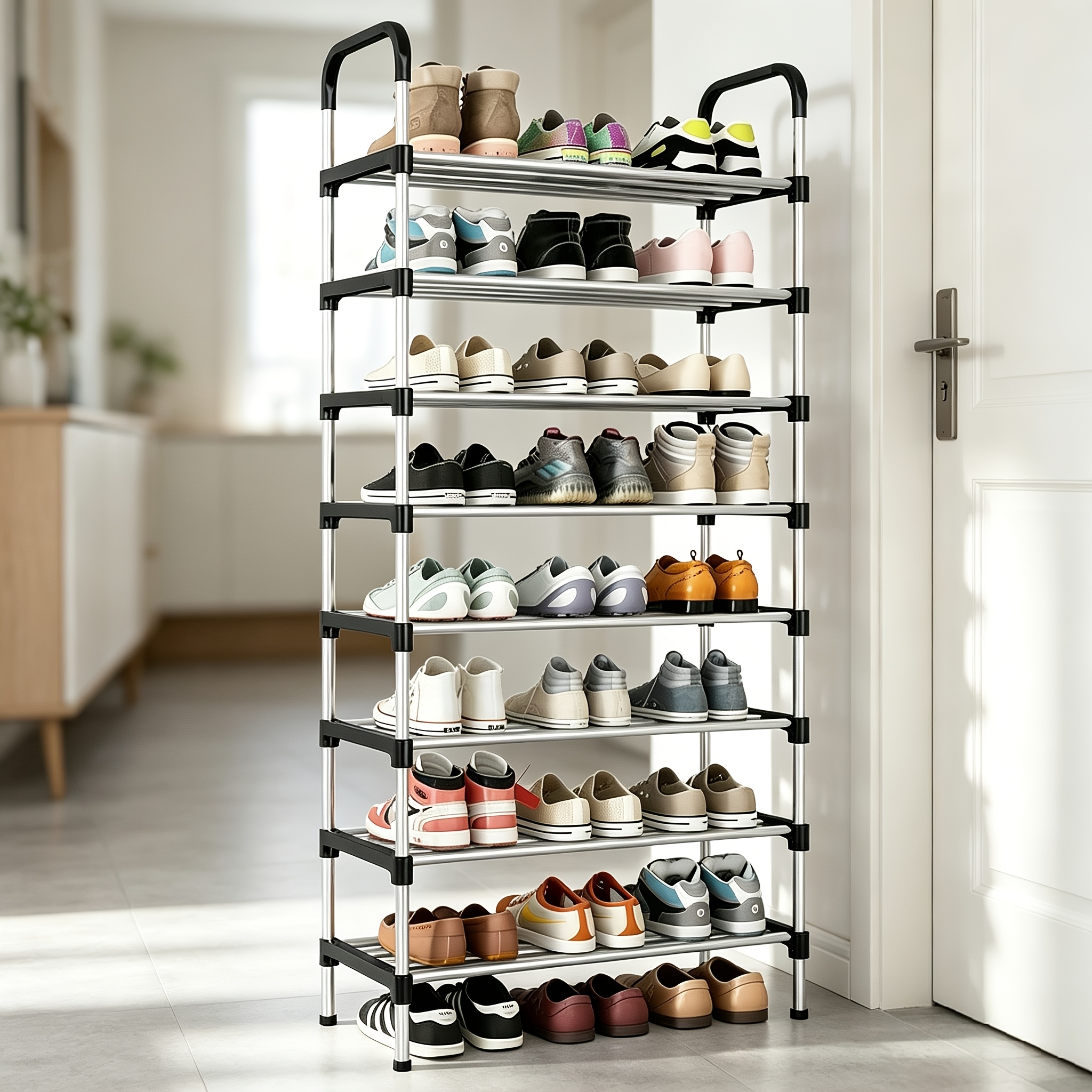 TEMU Étagère à chaussures multi-niveaux, étagère à chaussures , organisateur de rangement de chaussures à étagères durable, facile à assembler,