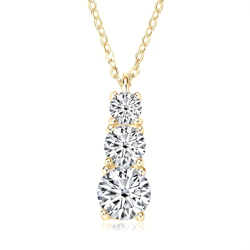 1.8-Carat 925 Sterling Silver Pendant Necklace