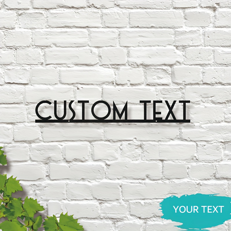 E-shop 1 Individuelles Metall-Wandschild – Personalisierter Text, Hausname & Adressschild – Robuste Eisenkonstruktion – Innen-/Außendekoration – für