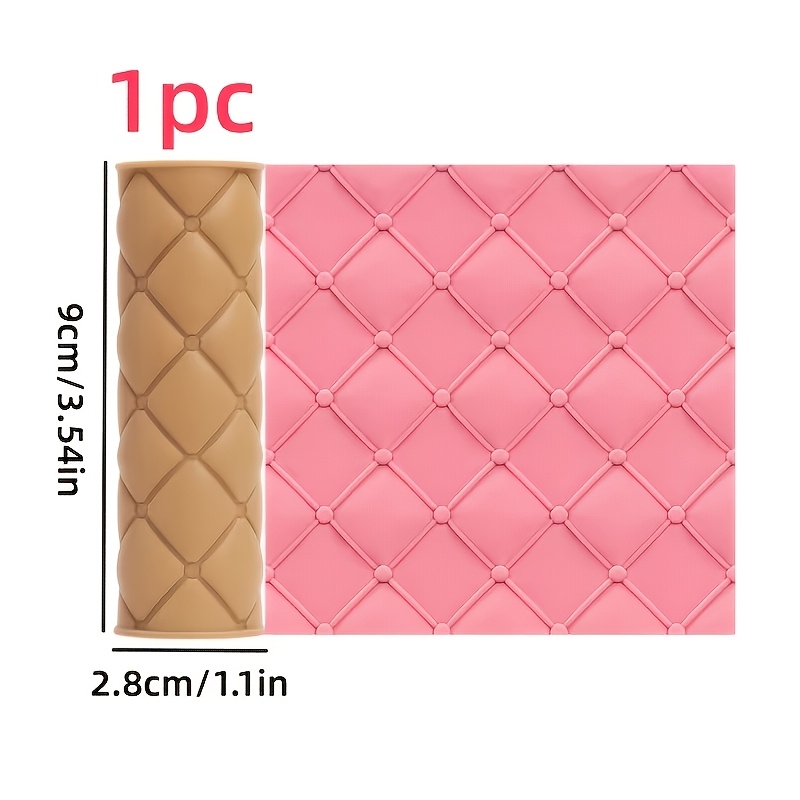 TEMU 1pc Quilted Leather Texture Roller Tool - Plastic Suitable For Polymer Clay, Pottery, Ceramics, Sculpting & Jewelry Making With Quilted Leather