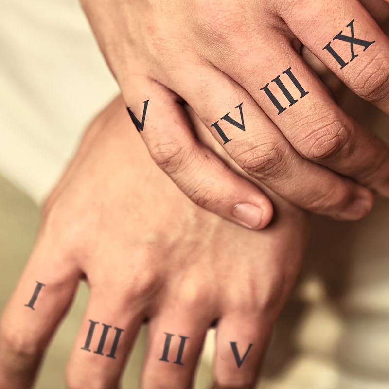 Waterproof And Long-lasting Temporary Tattoo Stickers For 15 Days, Semi-permanent Finger Tattoos, Realistic Non-reflective Finger Fake Tattoos For Men And Women