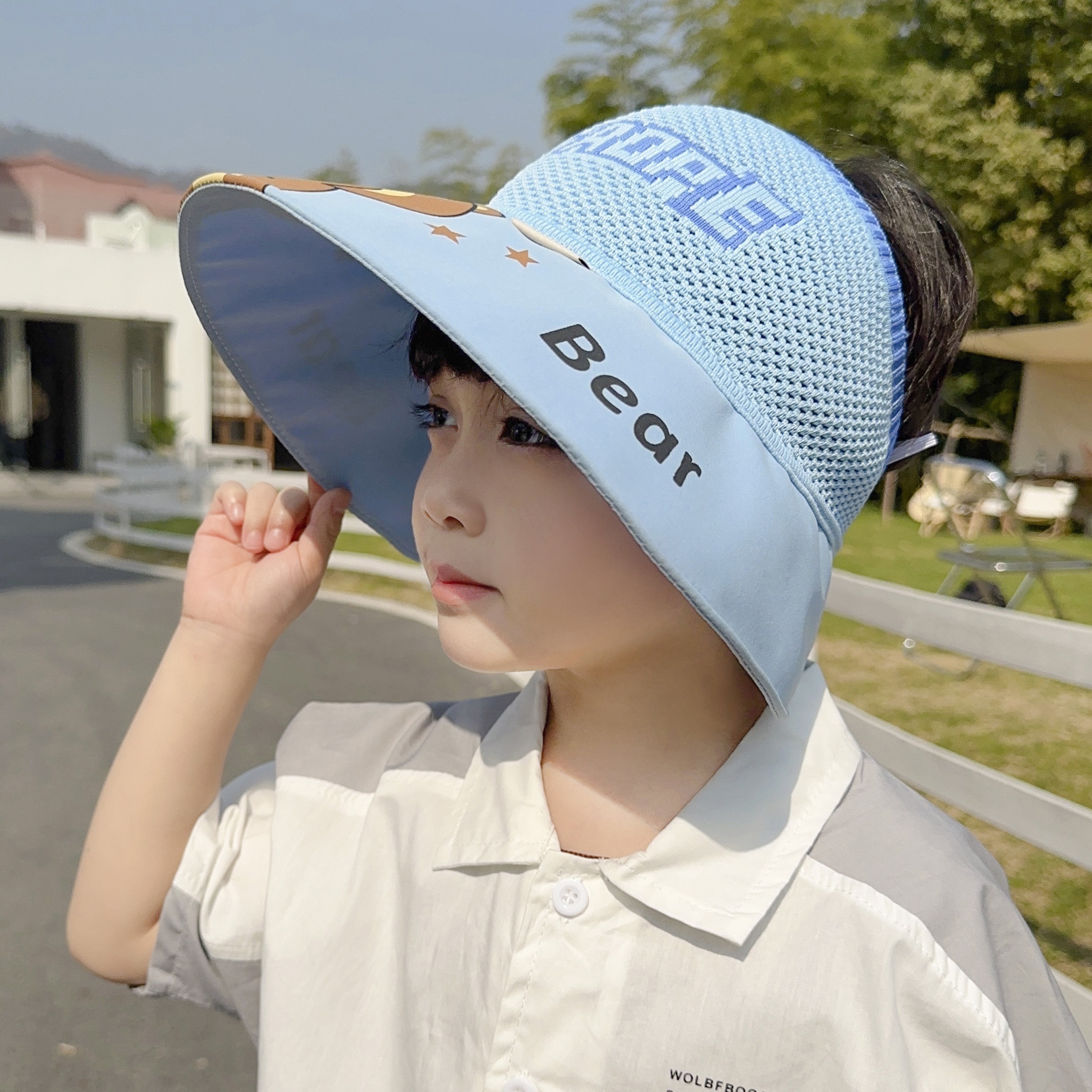 Children's Sunscreen Sun Hat Large Brim Thin Breathable - Temu