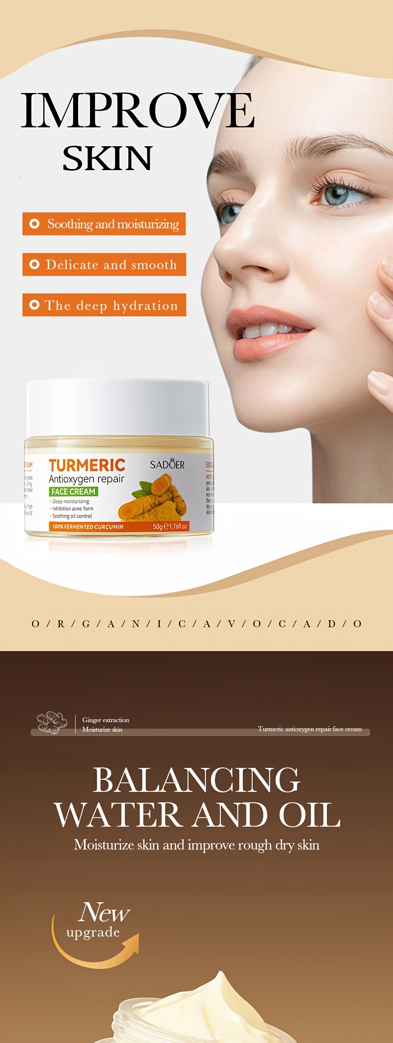 Sadder Turmeric Face Cream Deep Moisturizing Hydrating - Temu United ...