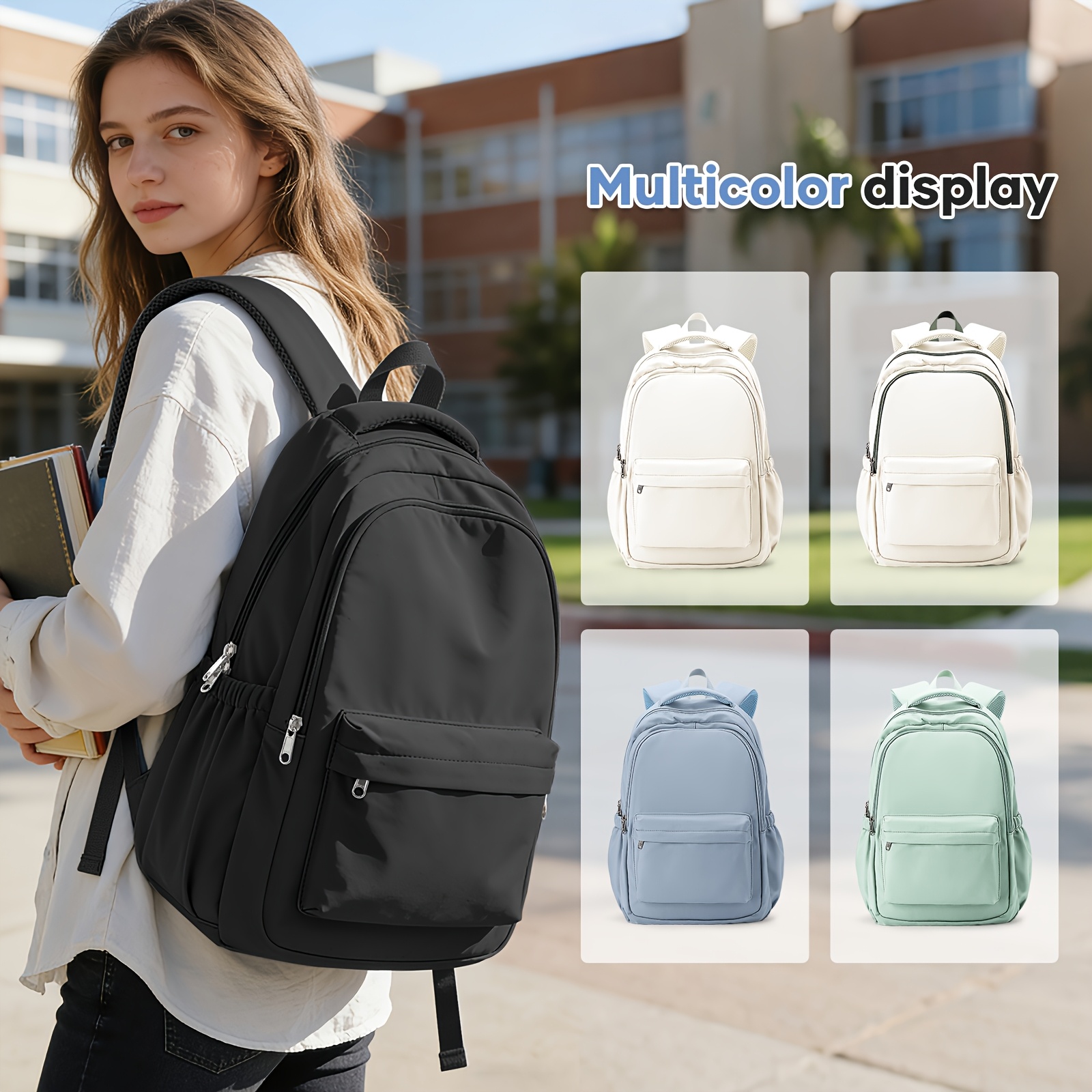 casual backpack 14 inch laptop bag female college student - Temu Bahrain
