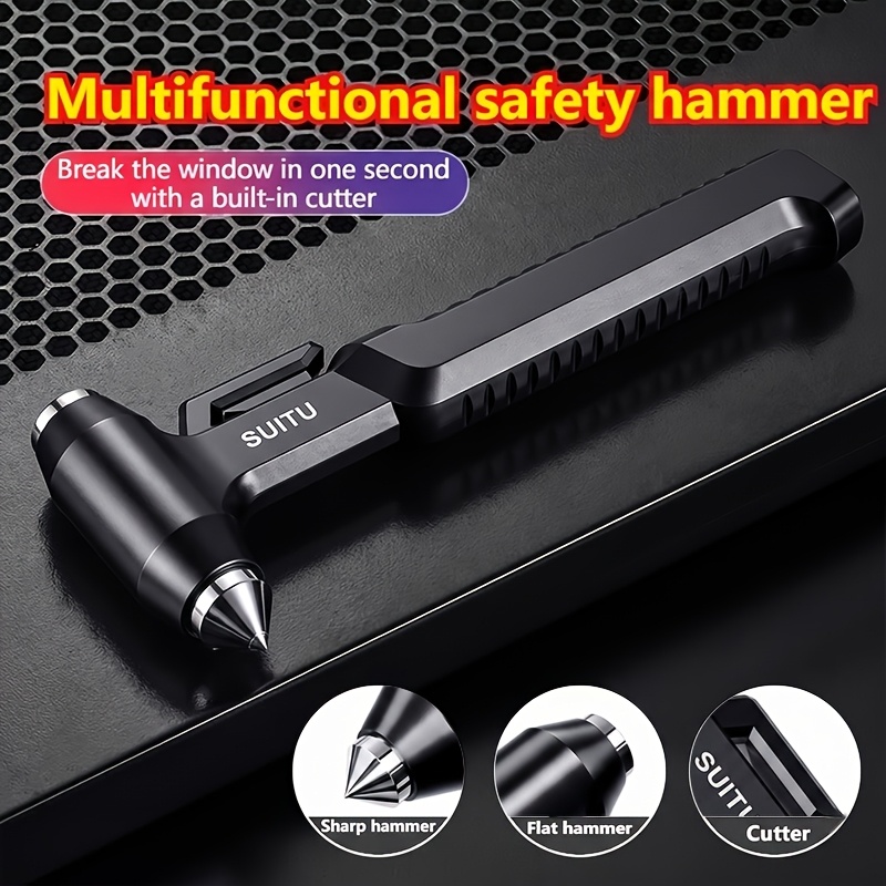 TEMU Single-piece Car Window Breaker Tool, Vehicle Escape Hammer, Emergency Seatbelt Cutter, Portable Safety Device, Emergency Car Window Breaker