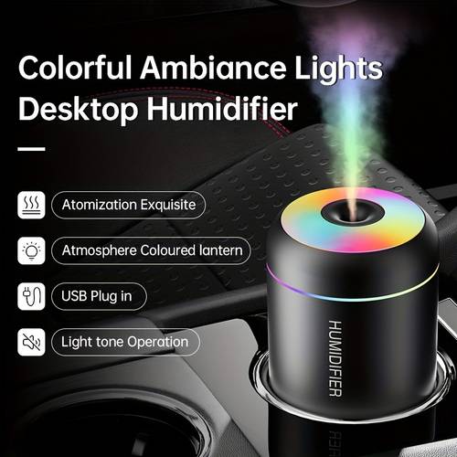 feather ball humidifier portable humidifier with large capacity colorful lights usb powered aromatherapy enabled 180ml water tank suitable for cars offices bedrooms tents