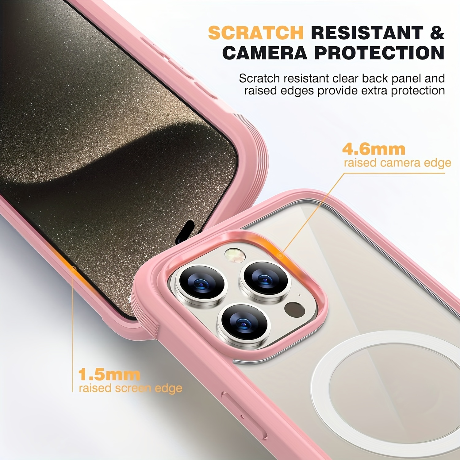 Touch Sensitive Miracase 360 Degree - Full Body Protective Case with Built-in Screen Protector - For iPhone 15 14 13 12 11/ Plus/ Pro/ Pro Max, Pink, Purple