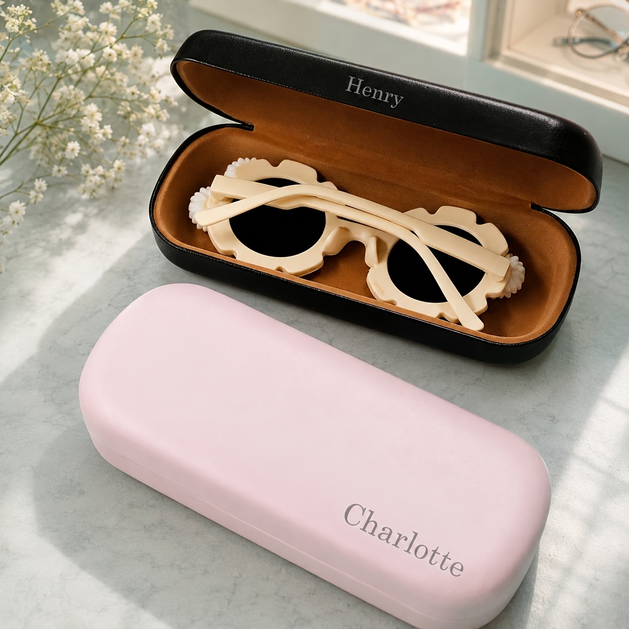 Customizable Color PU Glasses Case with Hard Shell Design