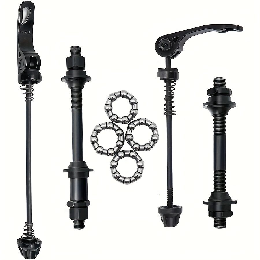 

1 Pair Iron Quick Release Skewer Set For Mtb & Road Bikes - Front & Rear Axle With 25mm Wheel Steel Ball, Black - Upgrades & Repairs