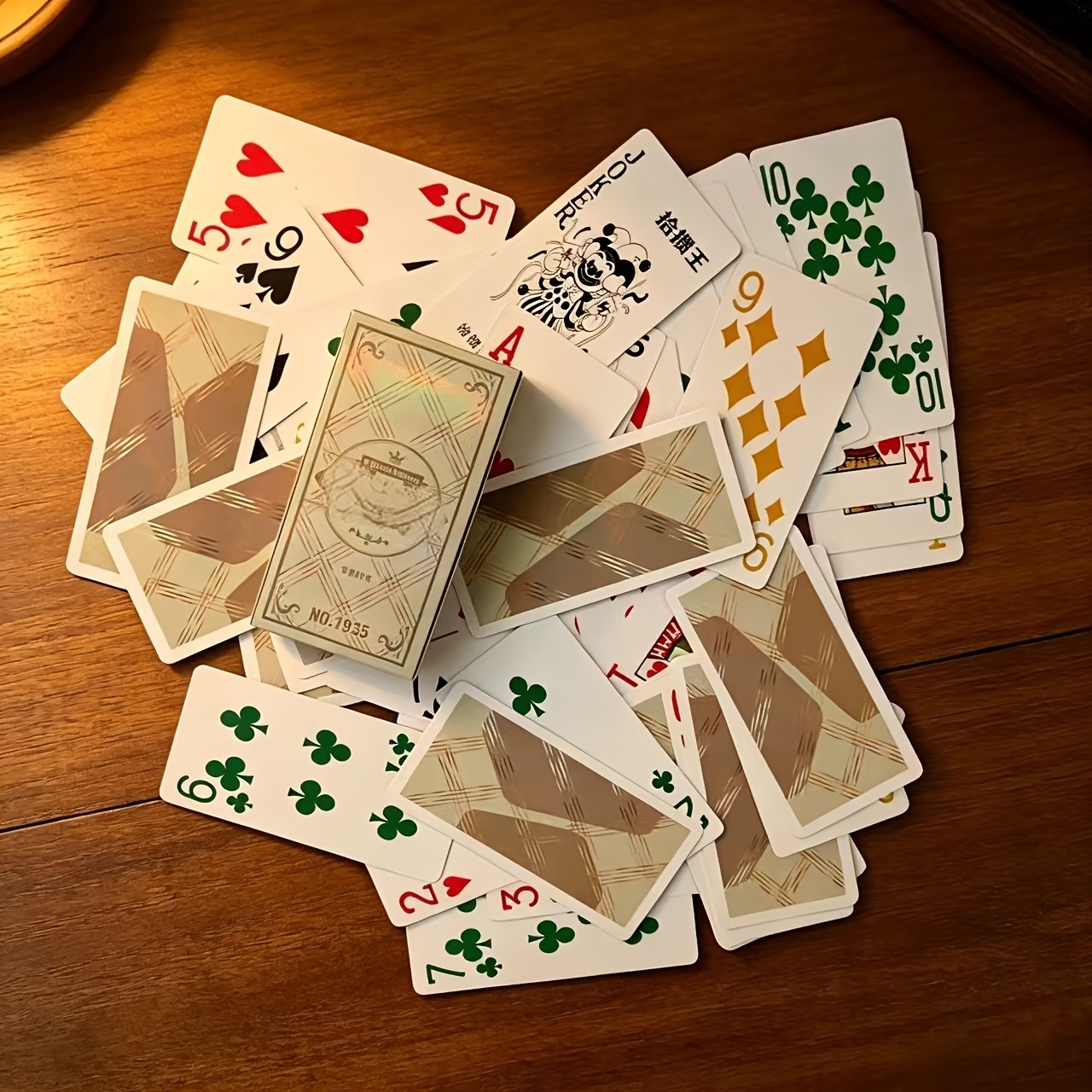 TEMU Premium Playing Cards No.1935 By Shiguanwang, Featuring Laser Hot Stamping Packaging For An Upgraded High-end Texture. The Slim And Long Card