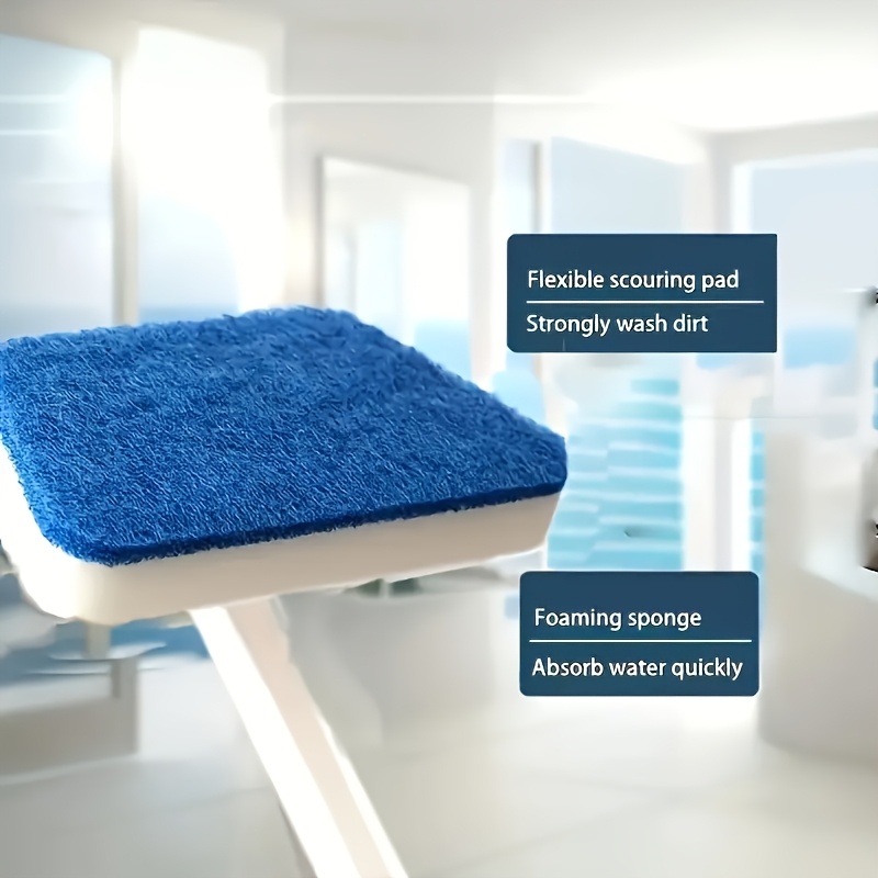 multi functional bathroom cleaning brush set with 5 detachable brush heads long handle essential household cleaning tools floor cleaning set sturdy handle structure used for scrubbing tiles floors and bathtubs Product details 3
