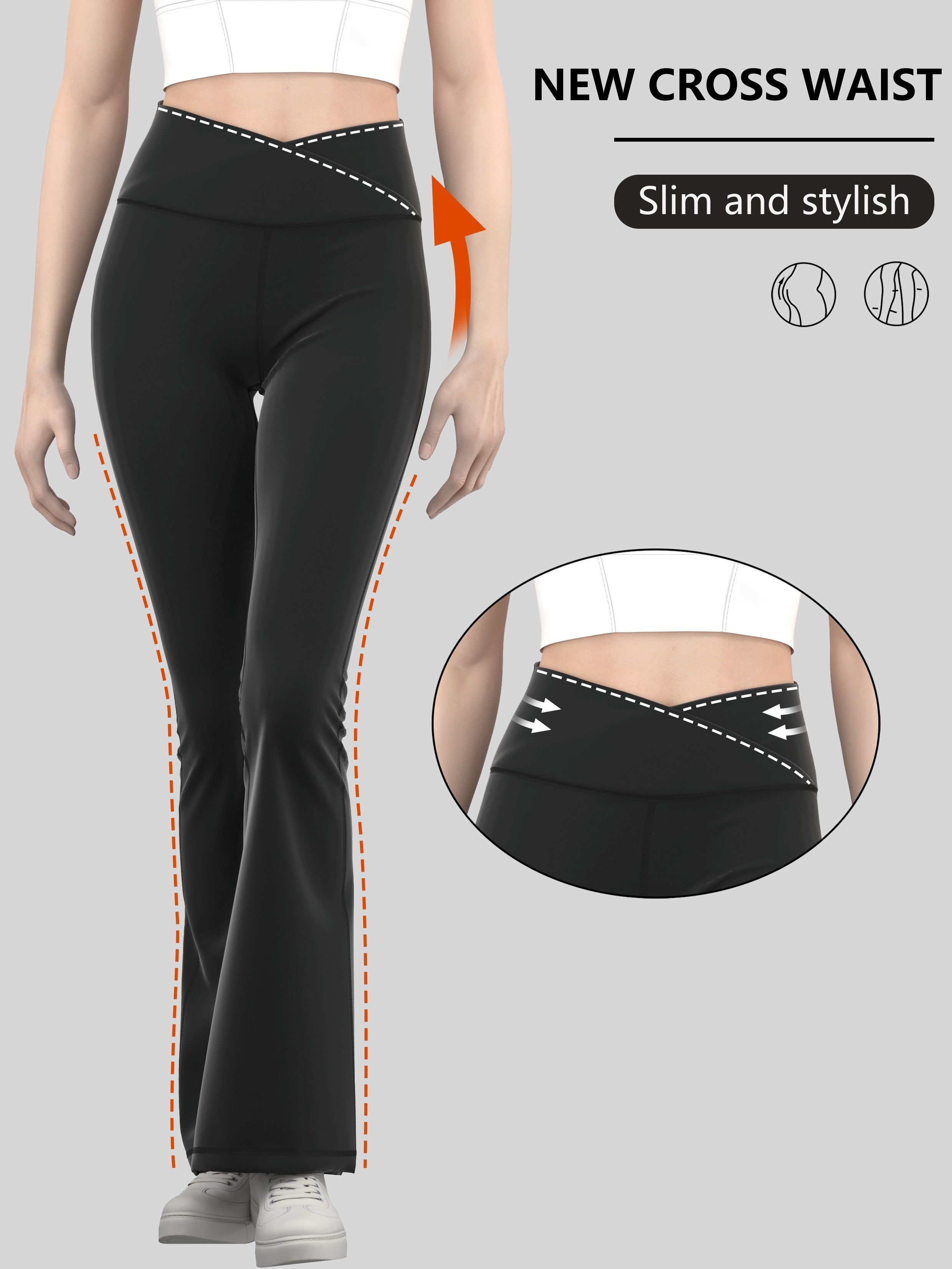 Flare Leggings for Women Short Length Pockets Sports Solid Pants Women's  Wide Hips Casual Slim Leg Pants Loose Yoga Wine at  Women's Clothing  store