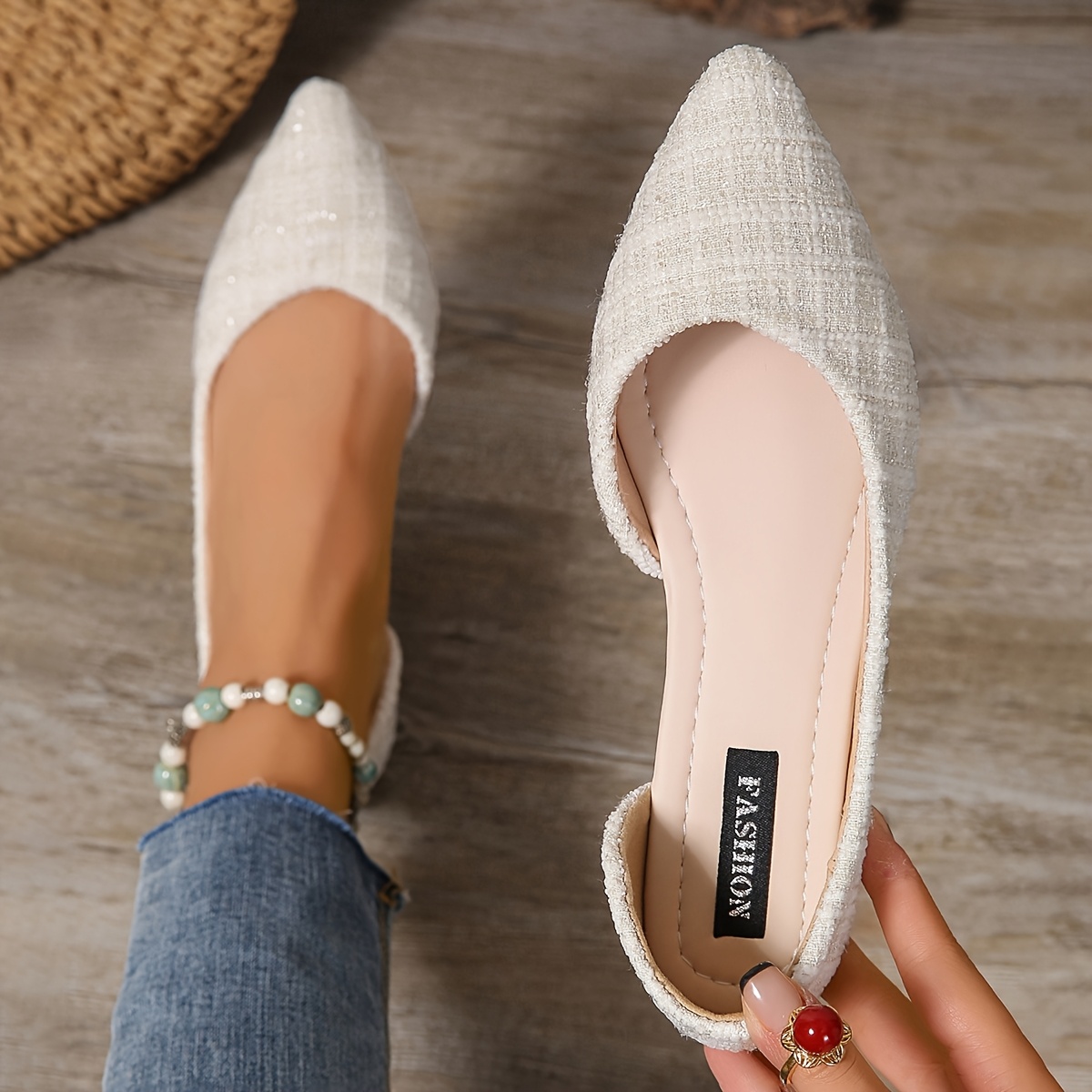 E-shop Neue flache Damenschuhe mit Zehenpartie seitlichen Ausschnitten, flacher Schnitt, bequeme weiche Sohle, rutschfest, verschleißfest, stilvolle