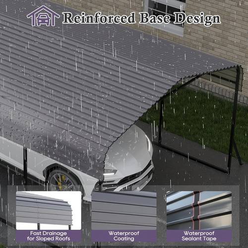 12x20ft metal carport heavy duty carport with galvanized steel base large outdoor carport canopy metal carport garage for cars boats trucks gray 12x20ft