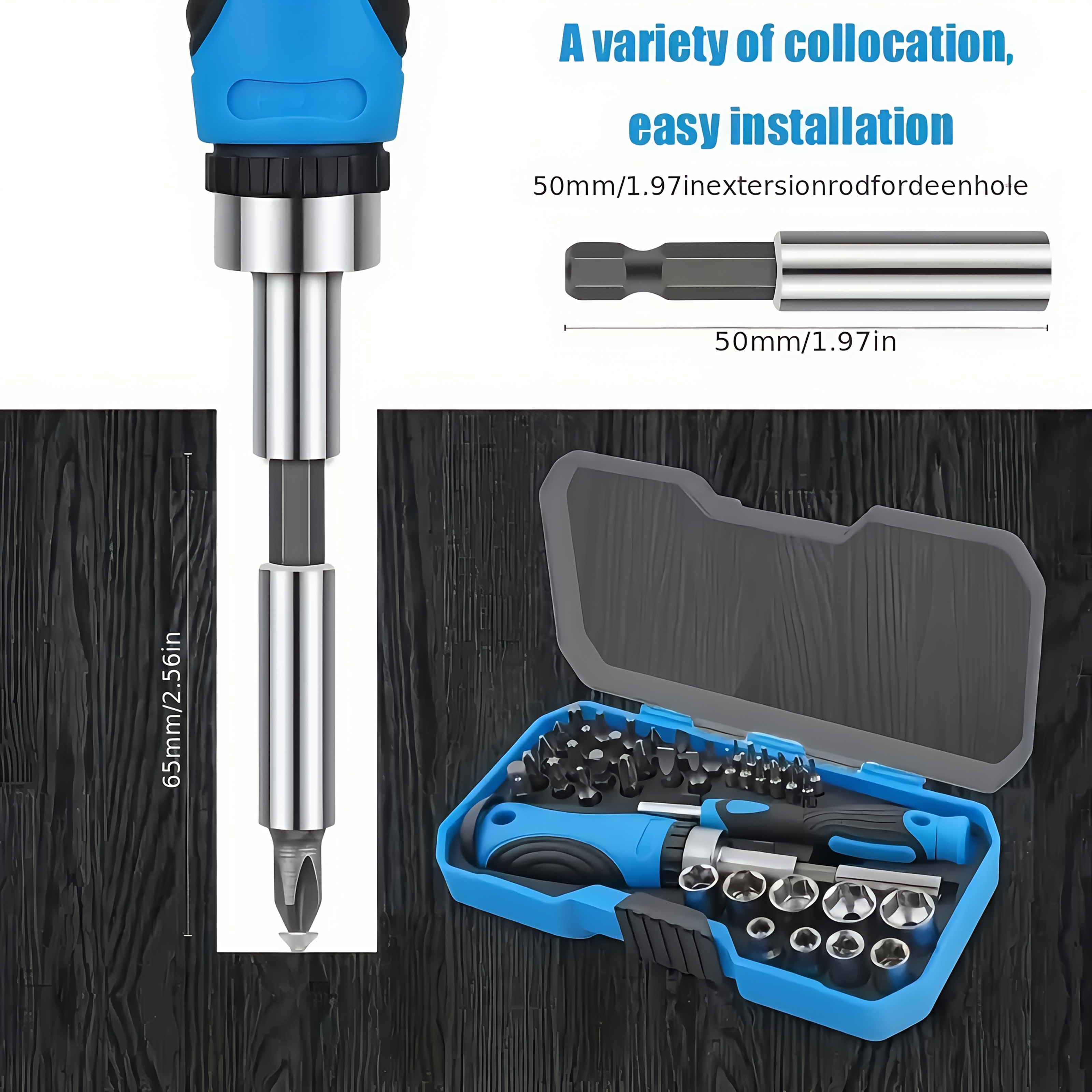 44pcs multifunctional ratchet screwdriver set carbon steel     safety hexagonal head portable drill sleeve set for   Product details 2