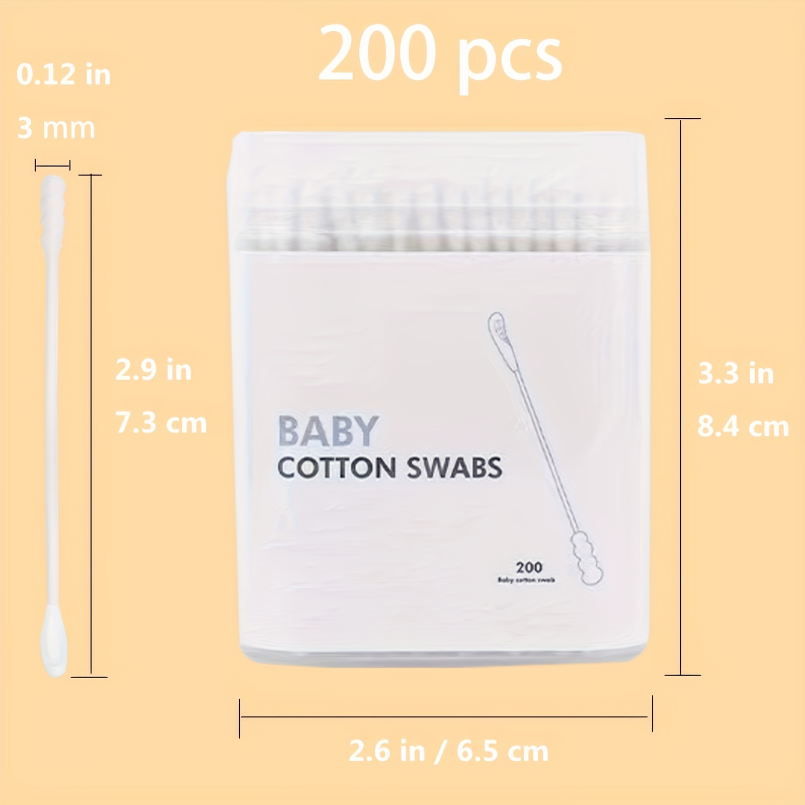 TEMU Set Of 200 Swabs For Cleaning Ears And Noses - An Care Present For Christmas, Halloween, Thanksgiving, Easter, And New Year