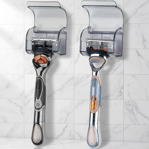 2pcs set of razor holders storage boxes no drill dust proof draining storage