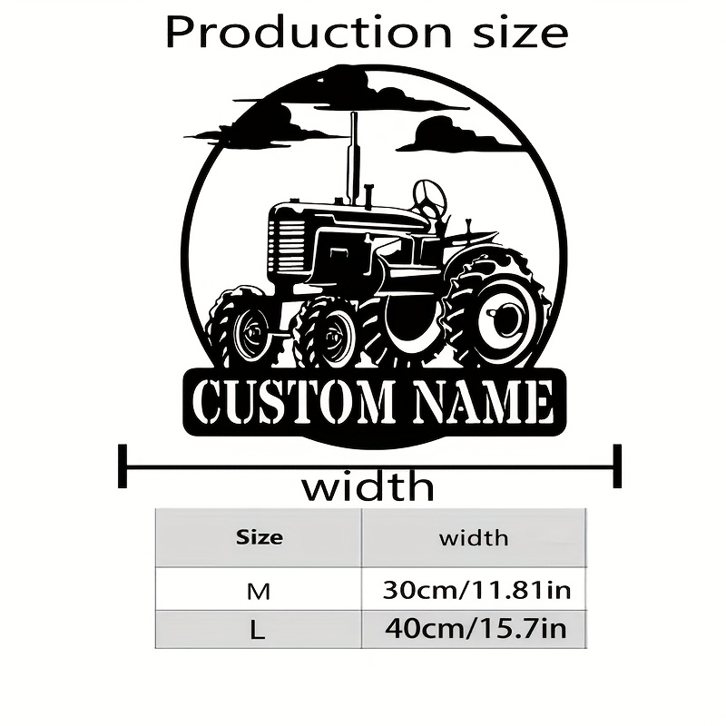 TEMU Customizable Tractor Iron Wall Art - Personalized Farm Name Sign, Perfect Gift For Home Decor, Ideal For Birthdays & Christmas, Living Room,